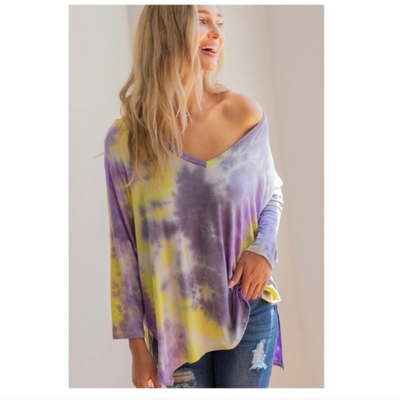 LINDSI TIE-DYE SEQUIN BLOUSE